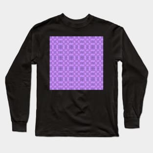 Purple Maze. Geometric pattern in shades of purple and mauve. Long Sleeve T-Shirt